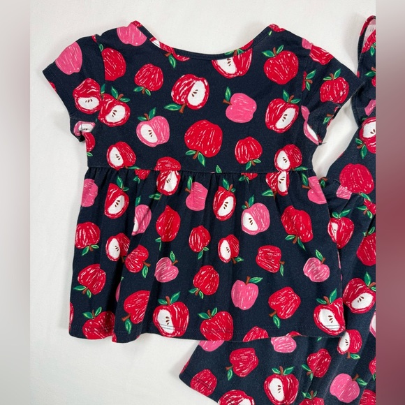 THE CHILDRENS PLACE Girls Lot Apple Print Dress & Tunic 3T School Cottagecore - Picture 7 of 11